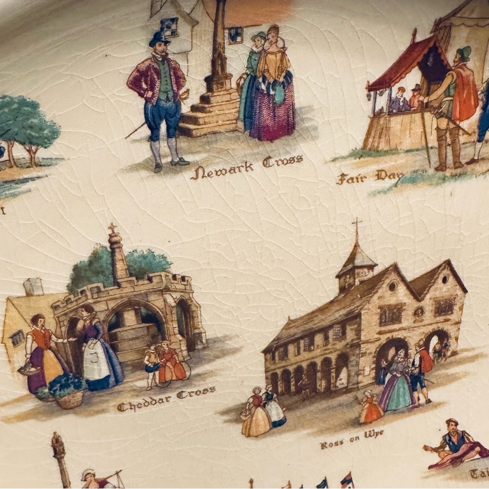Vintage Royal Winton Grimwades "Old English Markets" plate/ tray - Picture 3 of 6